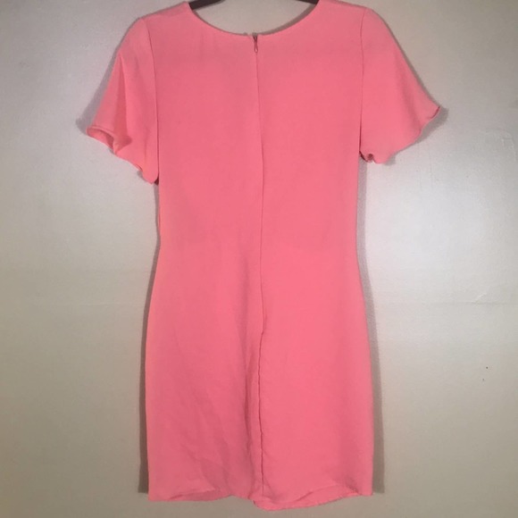 Everly Dress Womens Small Coral Mini Front Tie Short Sleeves V‎ Neck - Picture 7 of 11